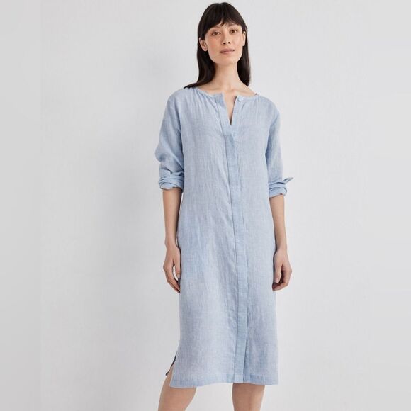 Haven Well Within Linen‎ Shirt Dress - Size M in Cornflower/Blue NWT - Picture 1 of 6